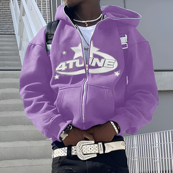 mode y2k archive 00s 立体 ジャケット ダブルジップオピウム Full Zip 4Tune Violet | Y2K Wearhouse