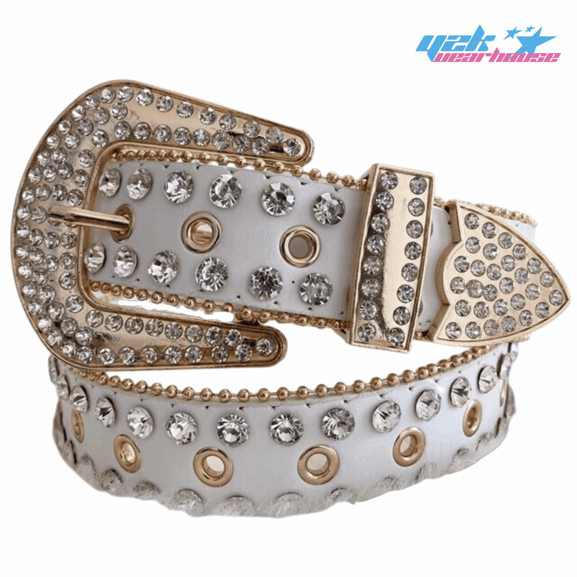 Y2K White Gold Country Belt - Y2K Wearhouse Y2K White Gold Country Belt - Y2K Wearhouse