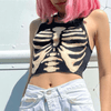 Crop Top Squelette Blanc