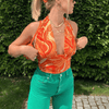Crop Top Décolleté Orange