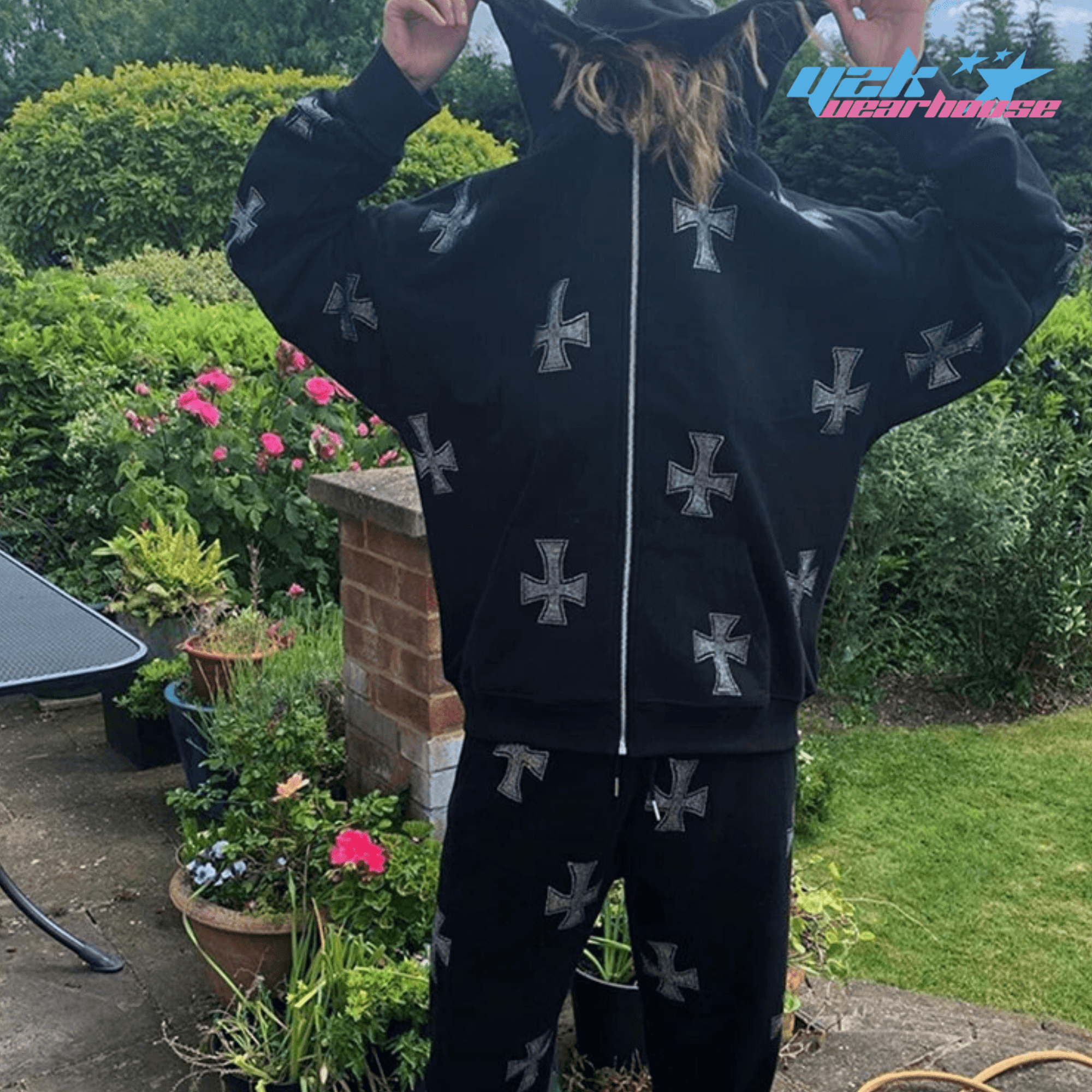 Jogging Croix Noir Y2K