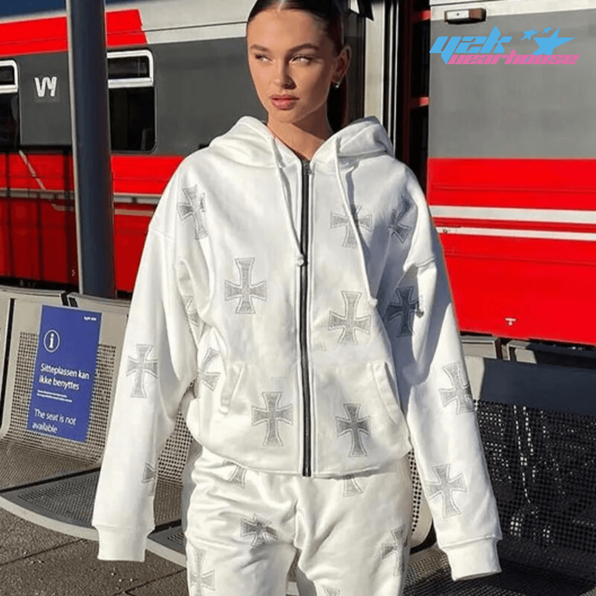 Jogging Croix Blanc Y2K