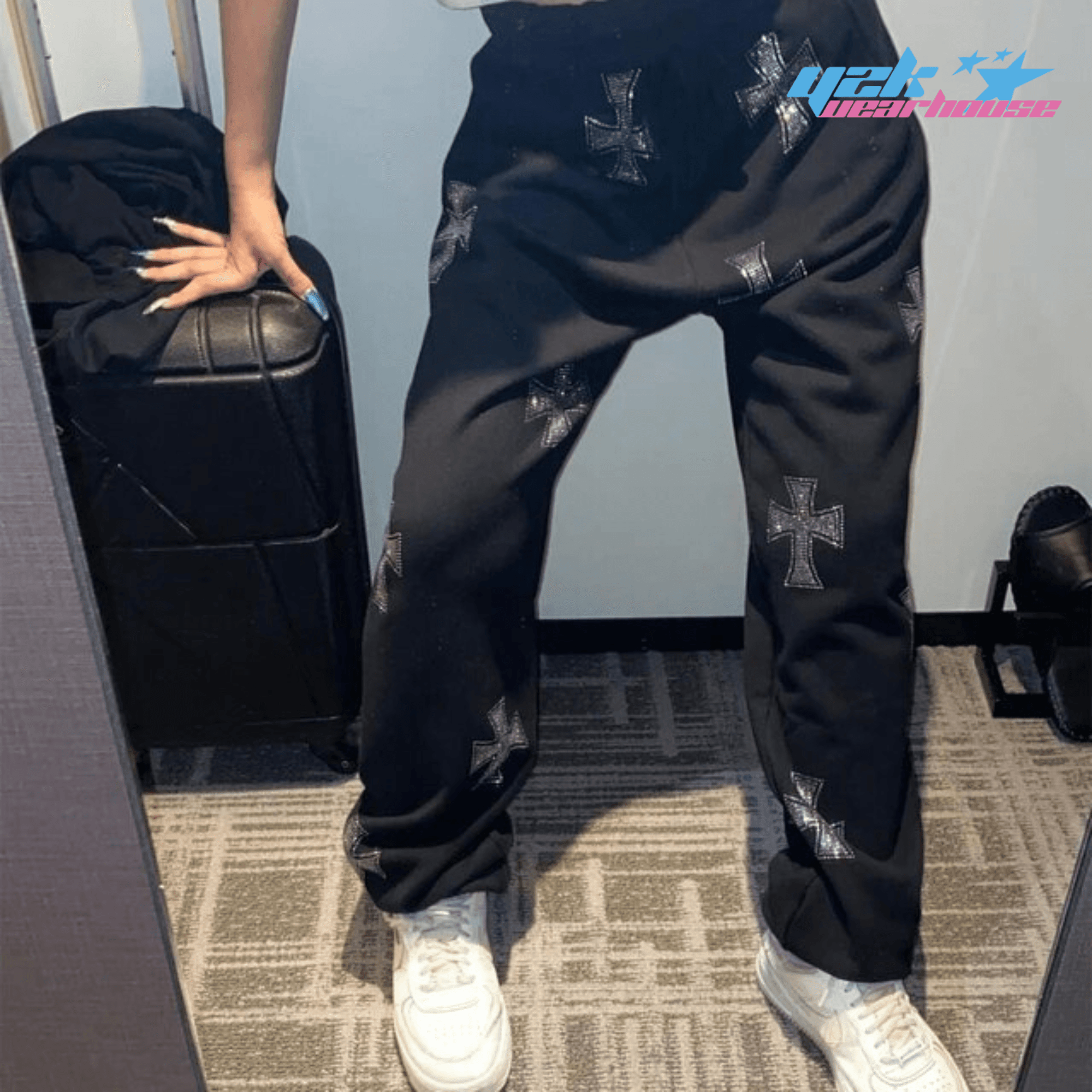 Jogging Croix Noir Y2K